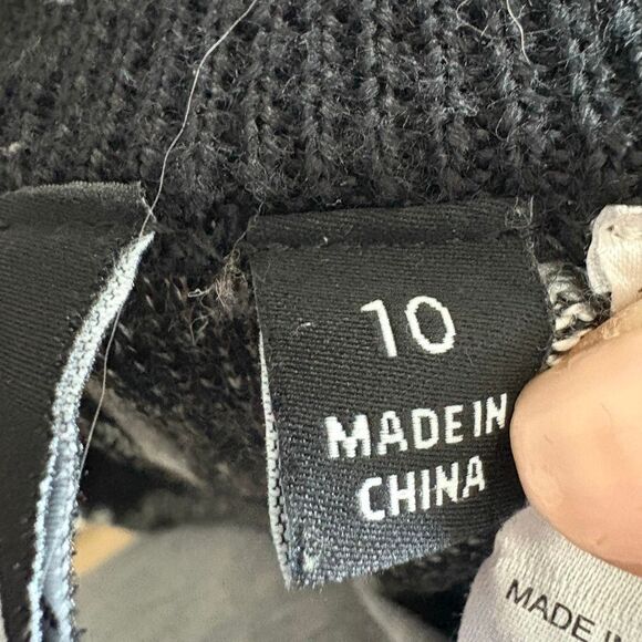 THE RAGGED PRIEST Knitted Mixed Stripe Flared Sz 10 Trousers Black & Gray Ribbed - Picture 7 of 7